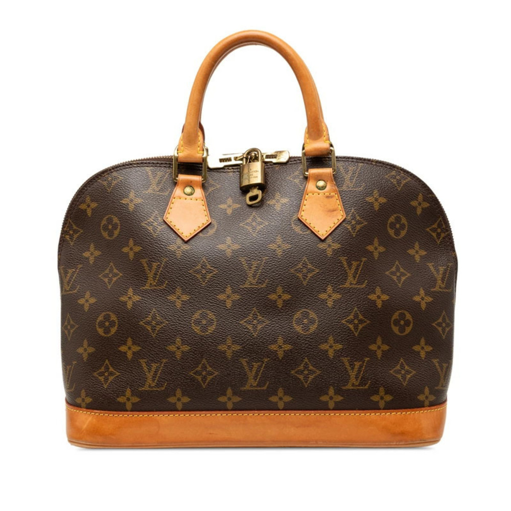 Louis Vuitton Monogram Alma Handbag Brown Leather